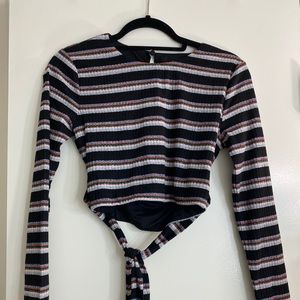 Privacy please striped crop top